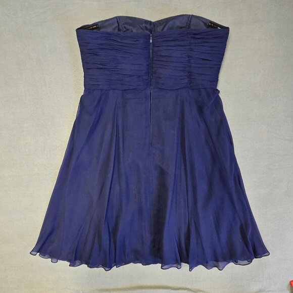 Donna Morgan Twist Detail Sarah Strapless Chiffon Silk Pleated Dress Sweetheart - Picture 4 of 16